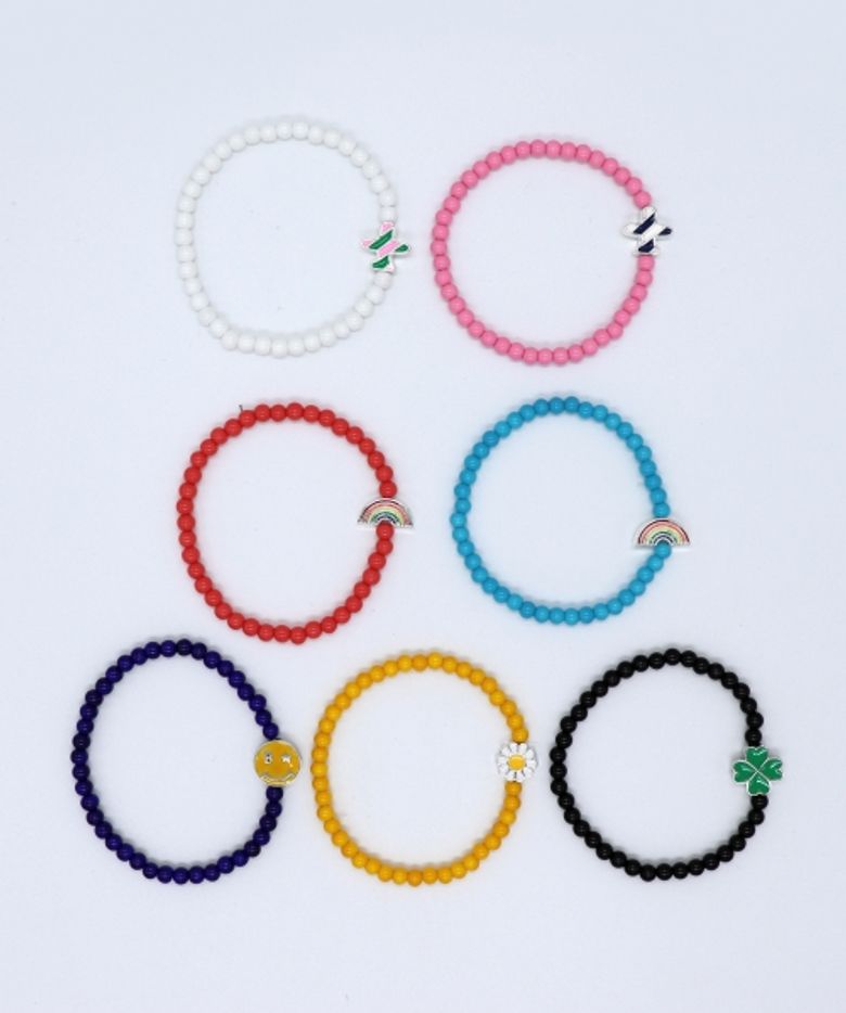 Kitsch motives color glassball Bracelet 키치 모티브 참 글라스볼 비즈 팔찌 7color