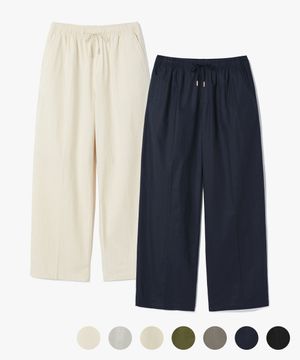 린넨 라이크 세미 와이드 밴딩 팬츠 - 10 COLOR