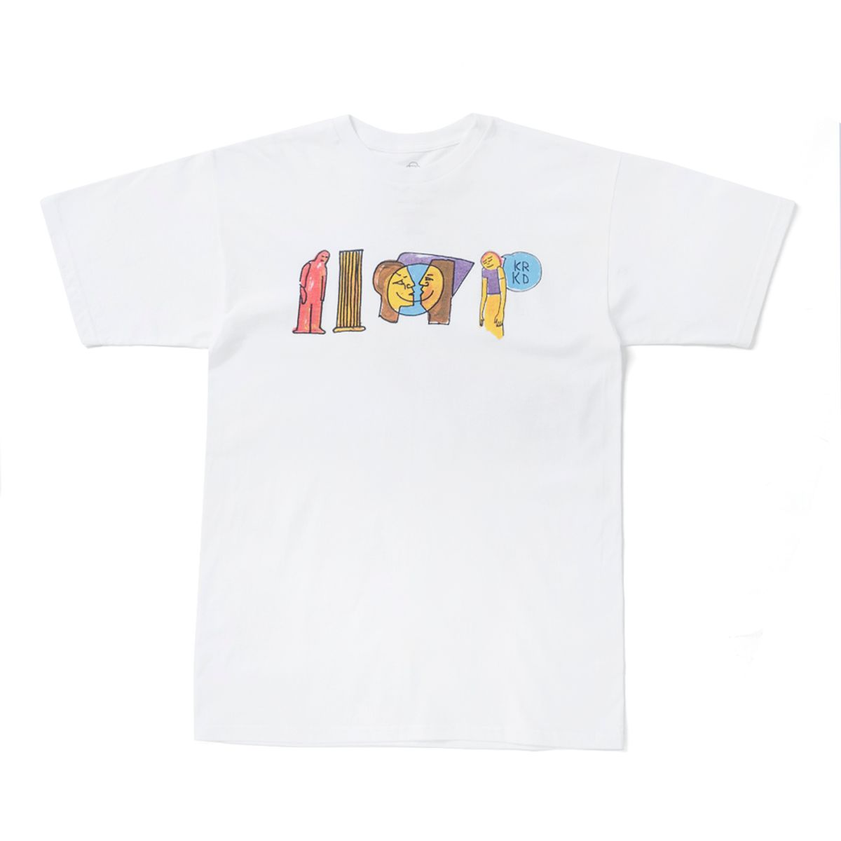 크루키드(KROOKED) KRKD S/S T-Shirt - WHITE/MULTI-COLORED 51023503