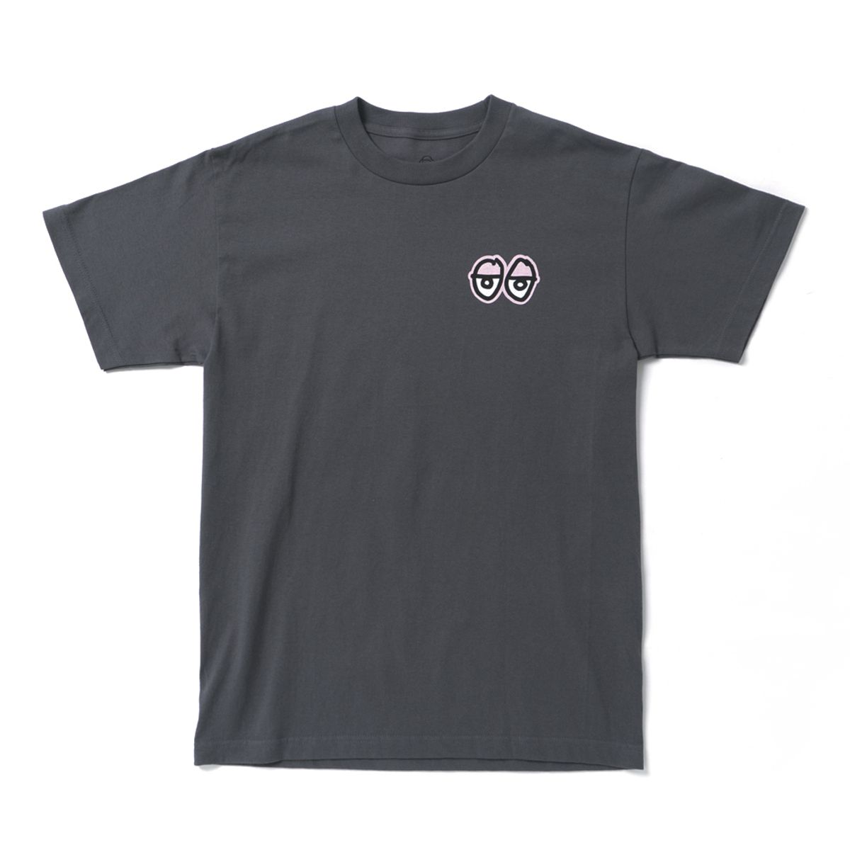 크루키드(KROOKED) STRAIT EYES S/S T-Shirt - CHARCOAL/PINK 51023440G