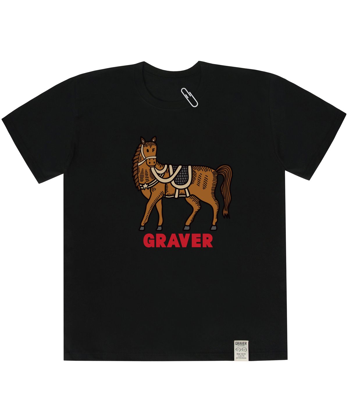 그레이버(GRAVER) [UNISEX]홀스 로고 반팔티_블랙