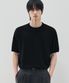 쿨링 모달 하프 라운드 니트 [BLACK]