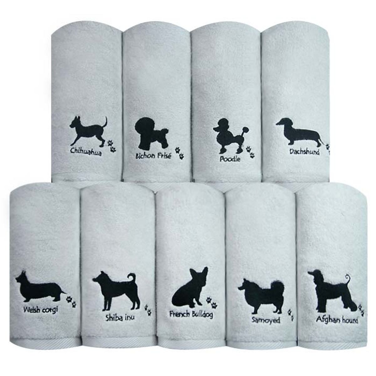 송월타올(SONGWOL TOWEL) 실루엣강아지 150g 세면타올 10매