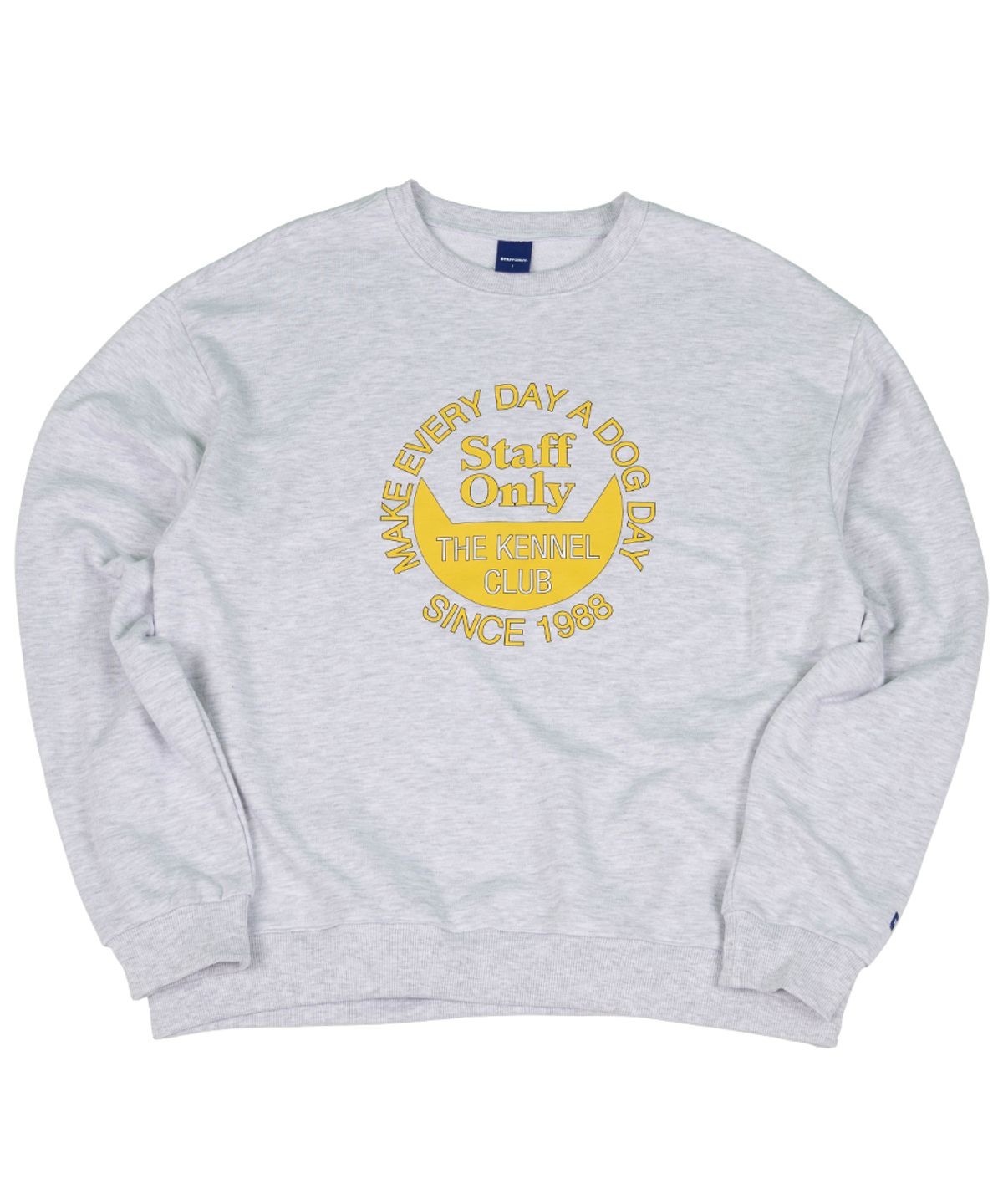 스텝온리(STAFFONLY) KENNEL CLUB LOGO SWEATSHIRT (MELANGE WHITE)