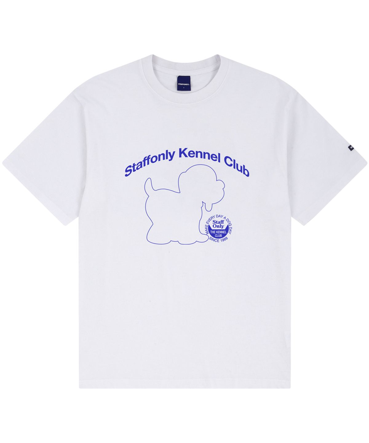 스텝온리(STAFFONLY) DOGGY TEE (WHITE/BLUE)