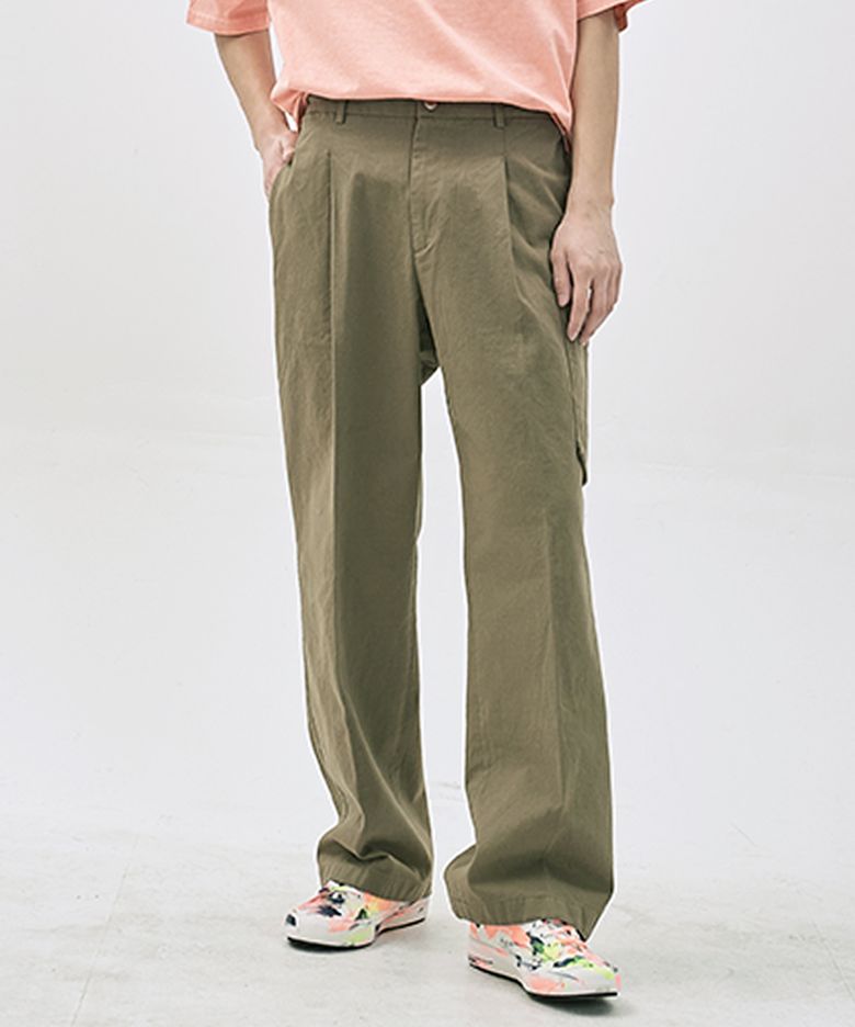 원턱 주름 와이드 카고 PANTS SANE B