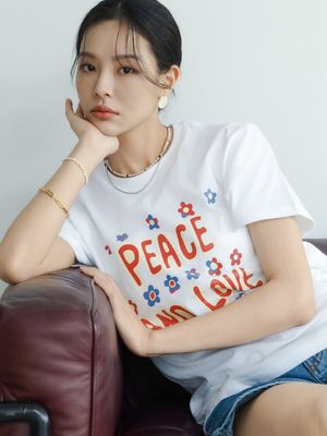 Peace and love T-shirt white