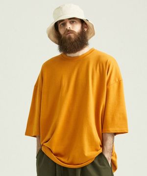 CB 오버 박스 반팔티 (머스타드)