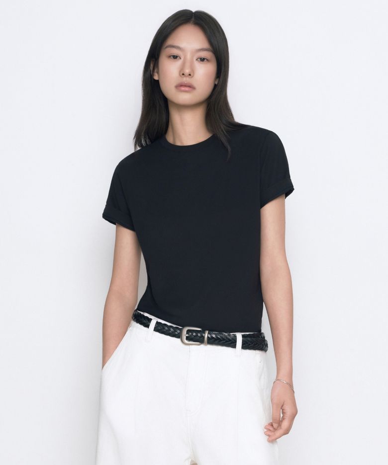 [쿨탠다드] 우먼즈 베이식 크루 넥 티셔츠 [블랙]