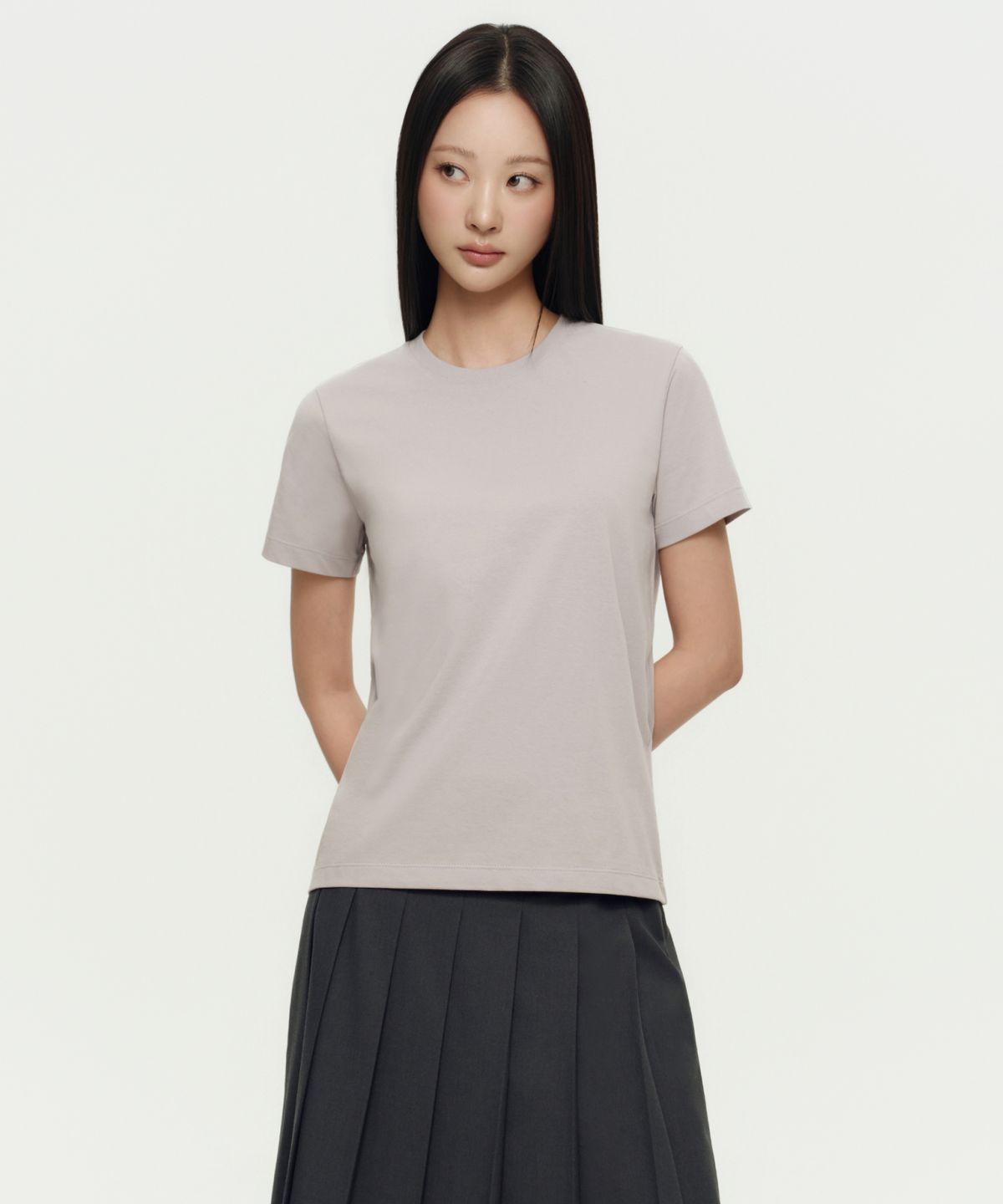 무신사 스탠다드 우먼(MUSINSA STANDARD WOMAN) [쿨탠다드] 우먼즈 베이식 크루 넥 티셔츠 [머쉬룸]