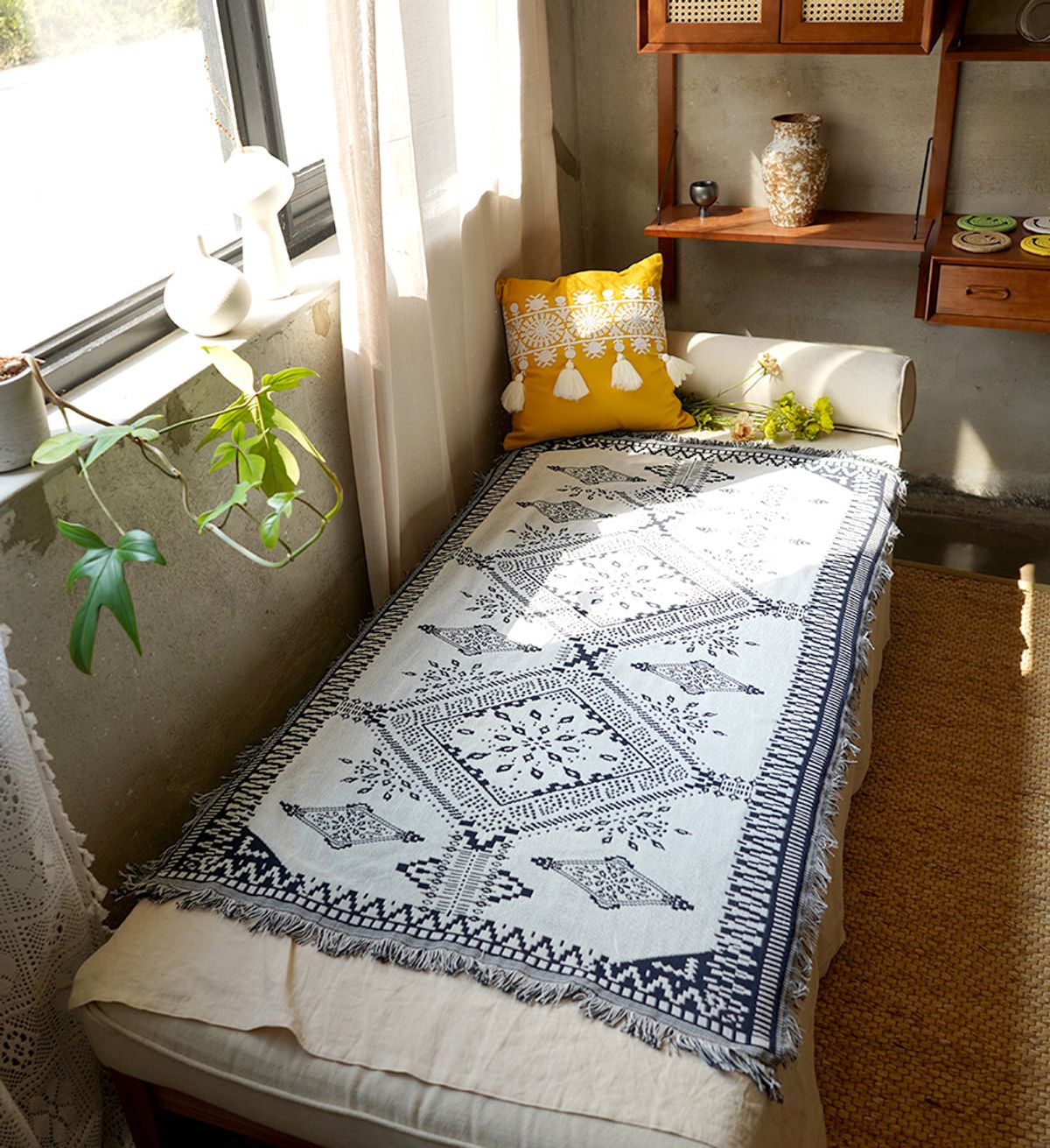 블랑쉬하우스(BLANCHE HOUSE) 블랑쉬 반전 빈티지 블랭킷 감성캠핑 캠핑담요 빈티지담요 90x150