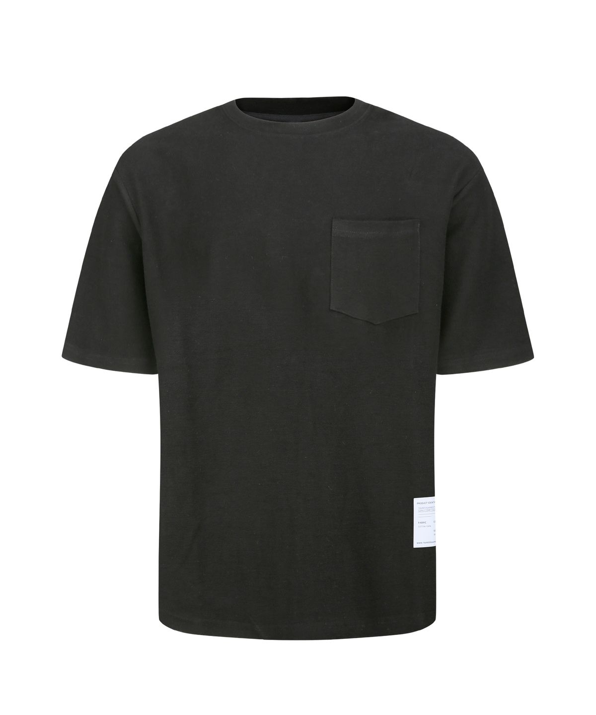 유니드가먼츠(YOUNEEDGARMENTS) 사이드 라벨 프렌치테리 크루넥 (블랙)
