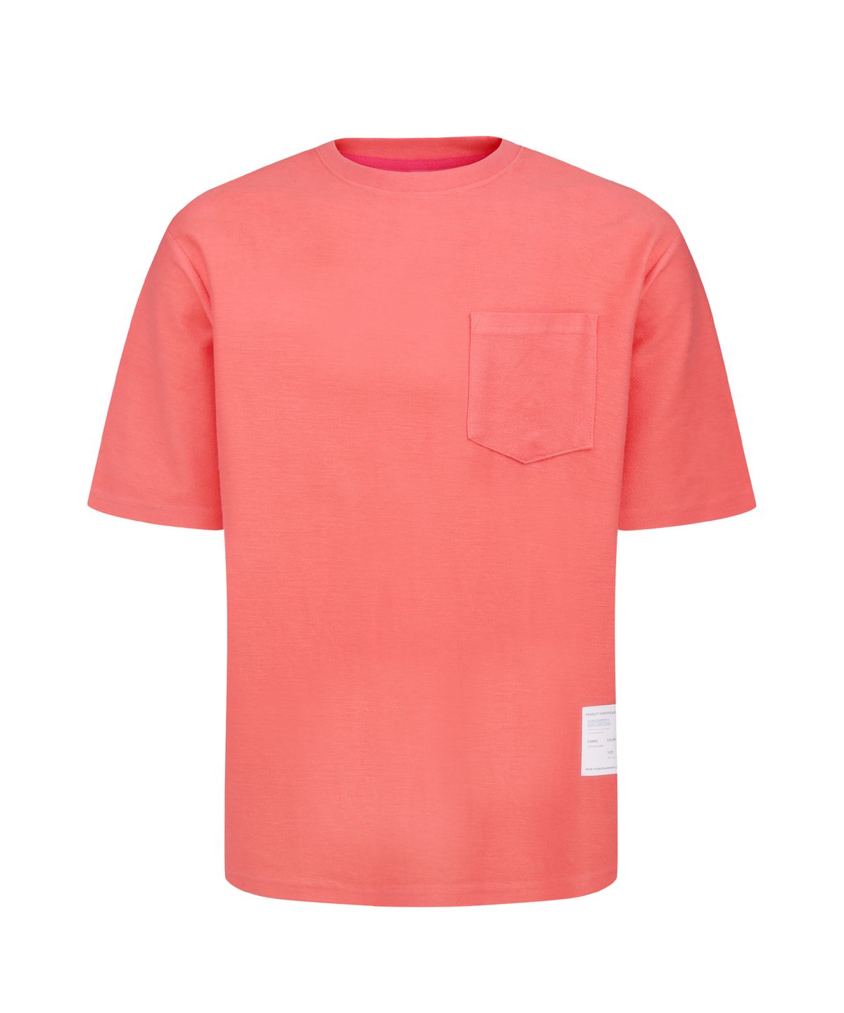 유니드가먼츠(YOUNEEDGARMENTS) 사이드 라벨 프렌치테리 크루넥 (코랄)