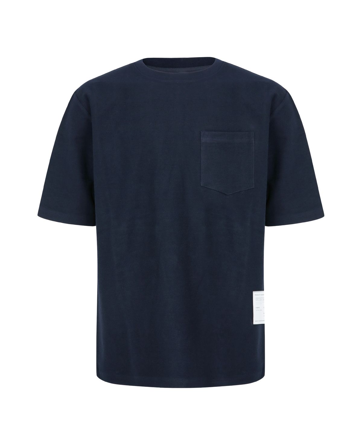 유니드가먼츠(YOUNEEDGARMENTS) 사이드 라벨 프렌치테리 크루넥 (네이비)