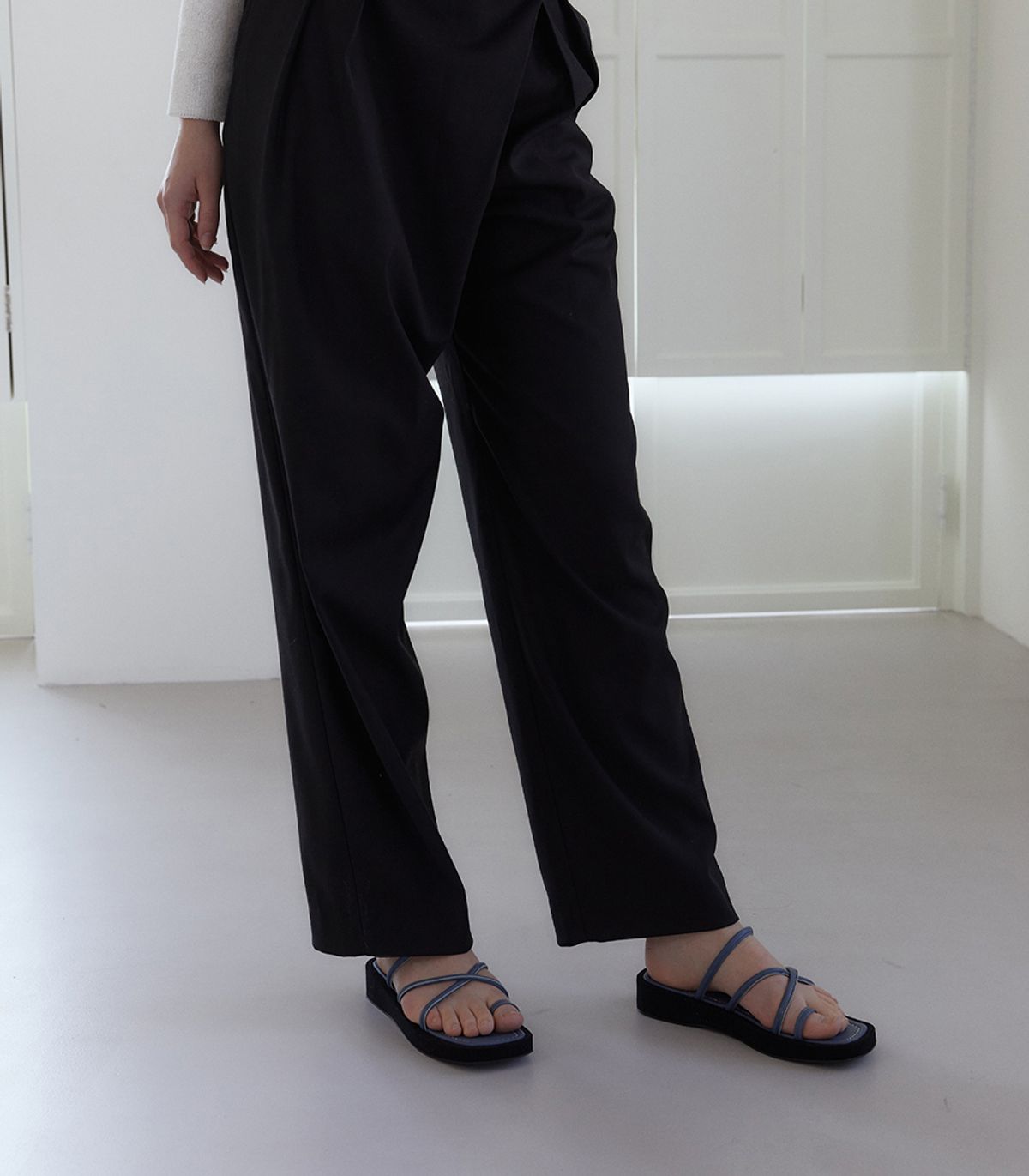 릴리슈(LILYSHOE) net platform flipflop - blue