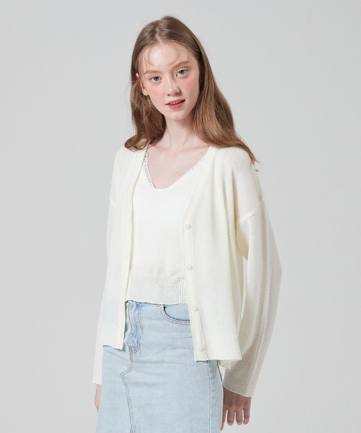 블론드나인(BLOND9) SUMMER CARDIGAN SET_IVORY