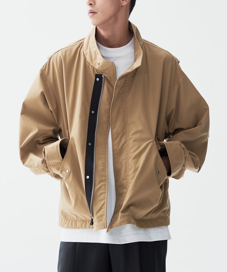 크롭 나일론 쉘 파카 [BEIGE]