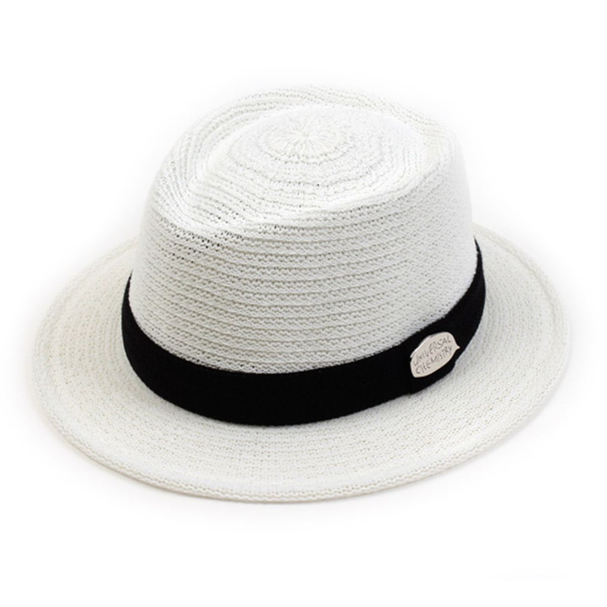 유니버셜 케미스트리(UNIVERSAL CHEMISTRY) SV Metal Kint White Short Fedora 니트페도라