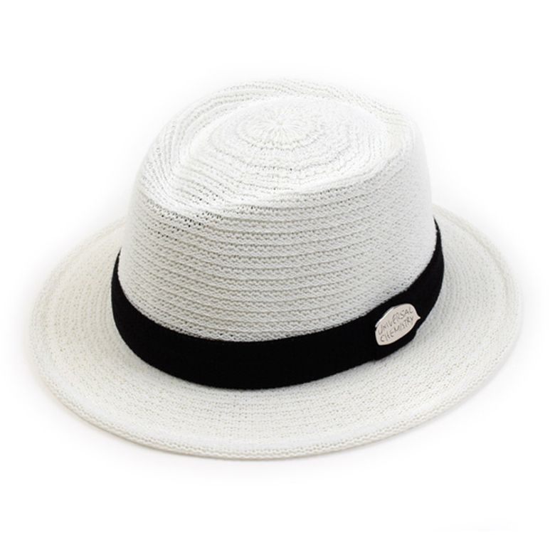 SV Metal Kint White Short Fedora 니트페도라