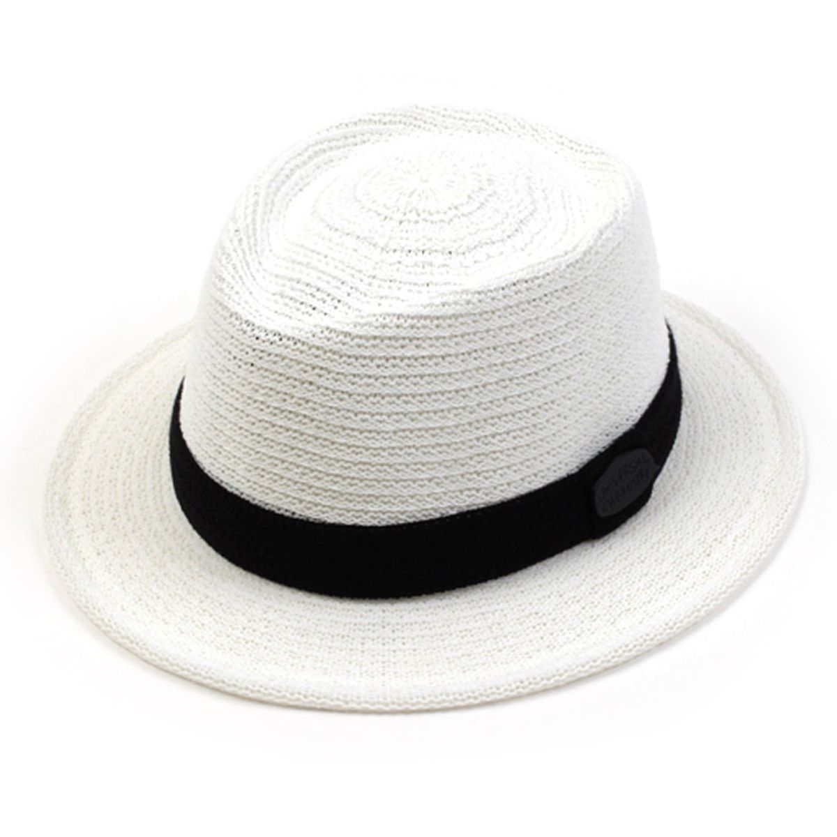유니버셜 케미스트리(UNIVERSAL CHEMISTRY) BK Metal Kint White Short Fedora 니트페도라