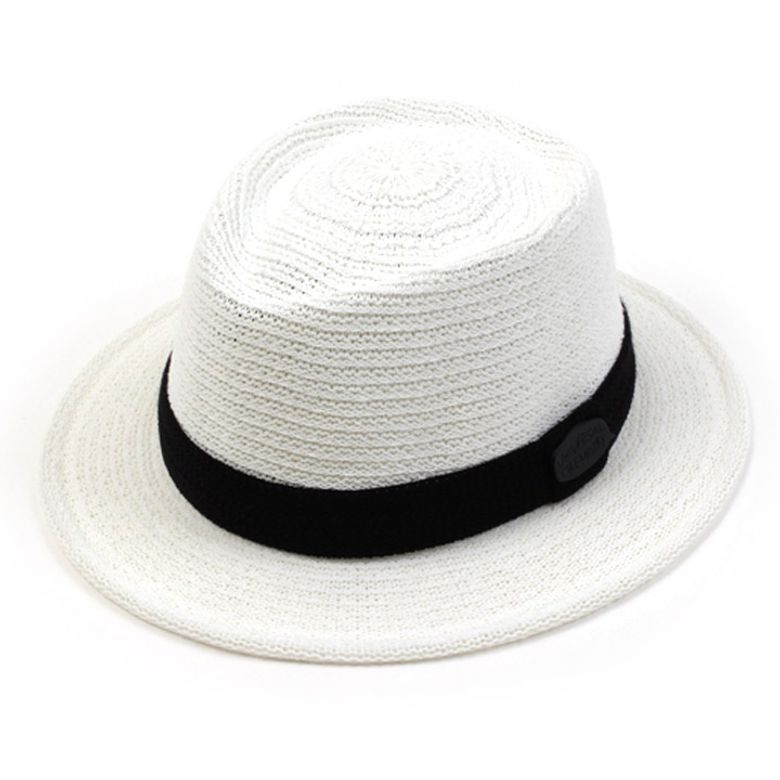 BK Metal Kint White Short Fedora 니트페도라