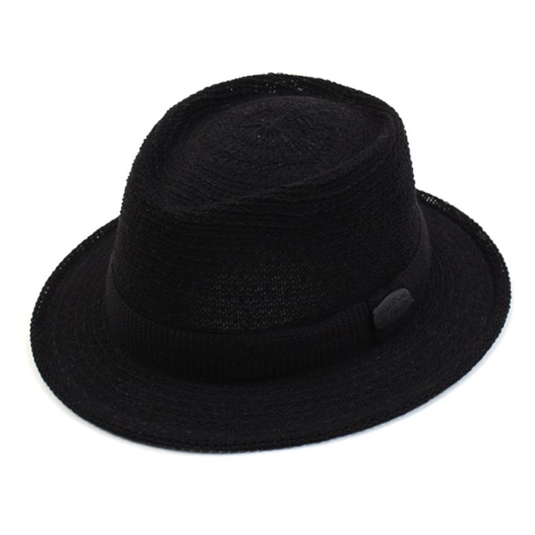 BK Metal Kint Black Short Fedora 니트페도라