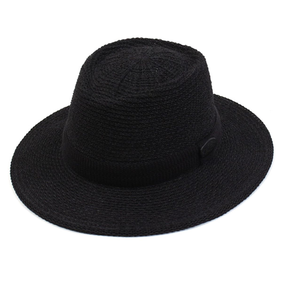 유니버셜 케미스트리(UNIVERSAL CHEMISTRY) BK Metal Kint Black Long Fedora 니트페도라