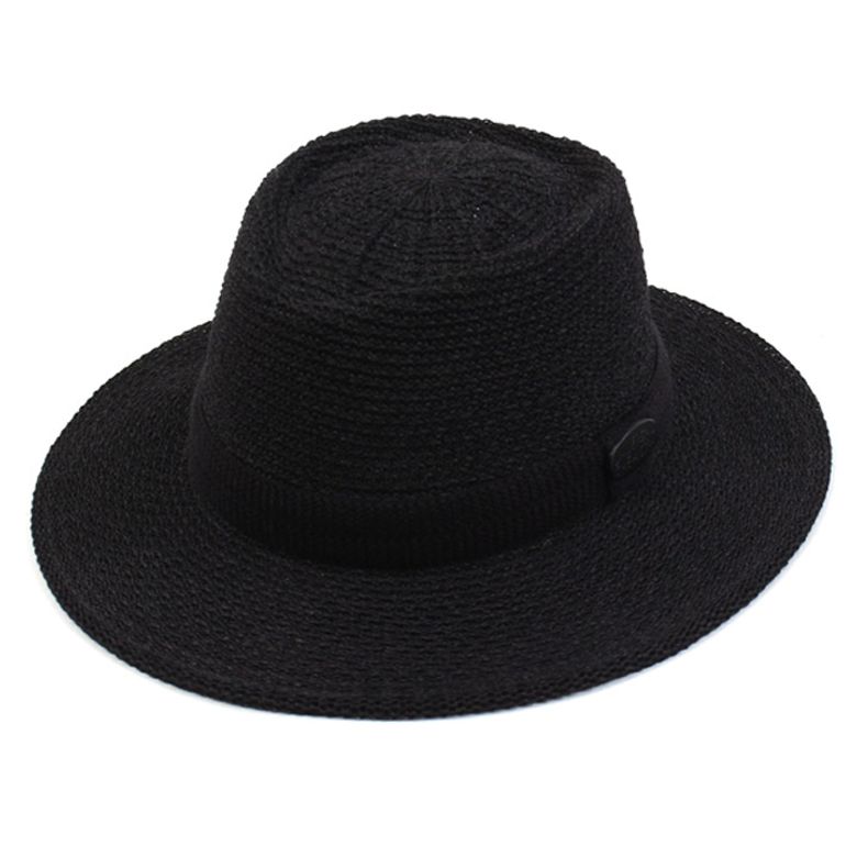 BK Metal Kint Black Long Fedora 니트페도라