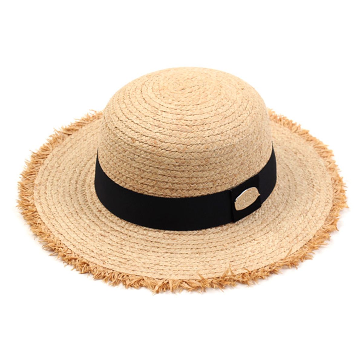 유니버셜 케미스트리(UNIVERSAL CHEMISTRY) SV Metal Round Natural Raffia Hat 라피아햇