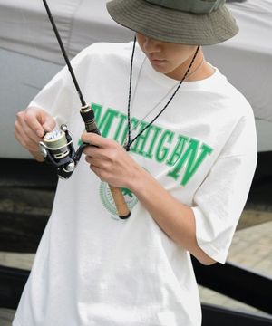 미시간 울버린 피그먼트 반팔티 크림