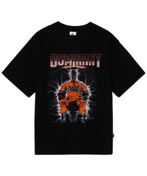 유니섹스 쇼커 프린팅 자수 오버핏 반팔티