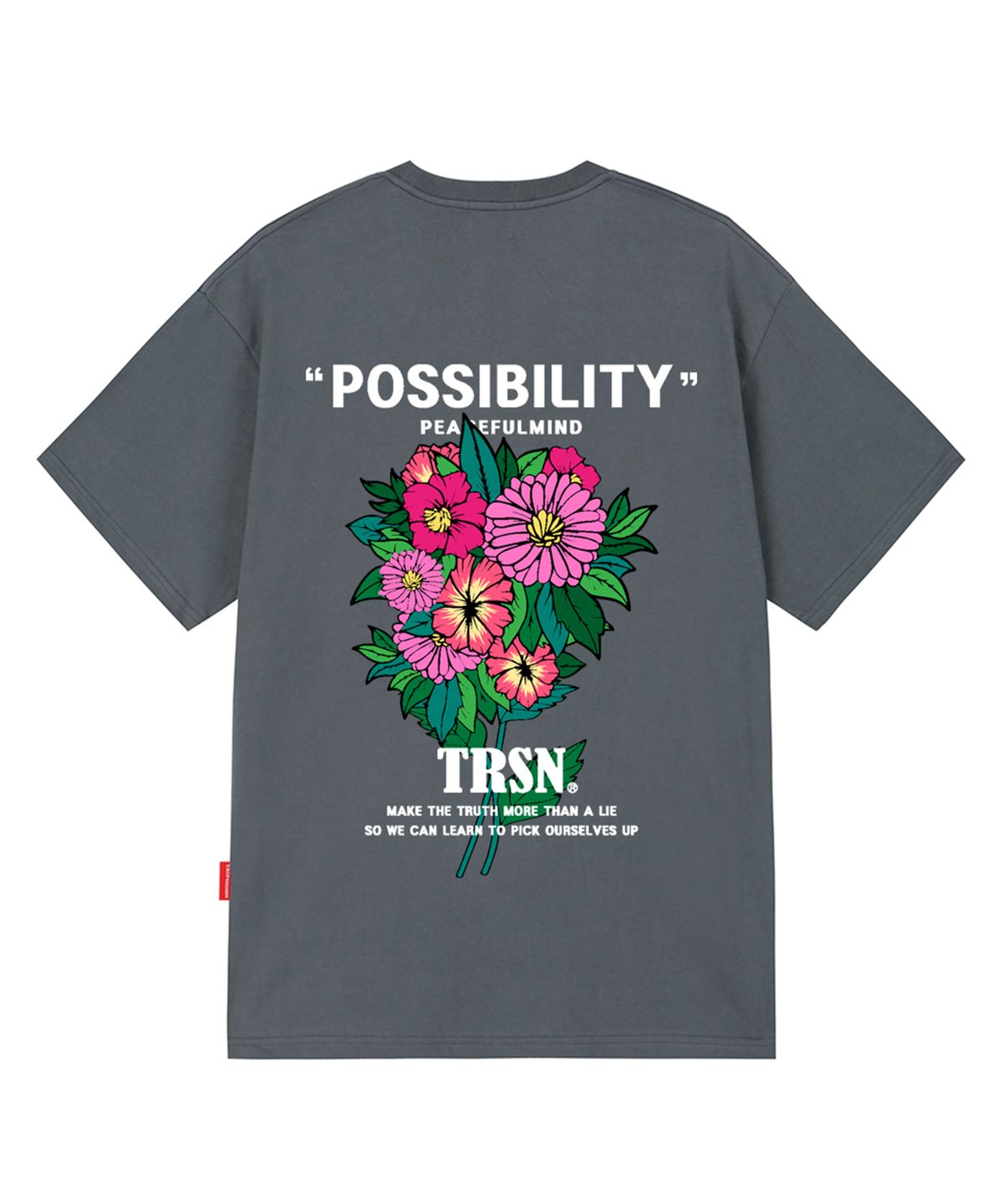 트립션(TRIPSHION) POSSIBILITY FLOWER 티셔츠 - 그레이