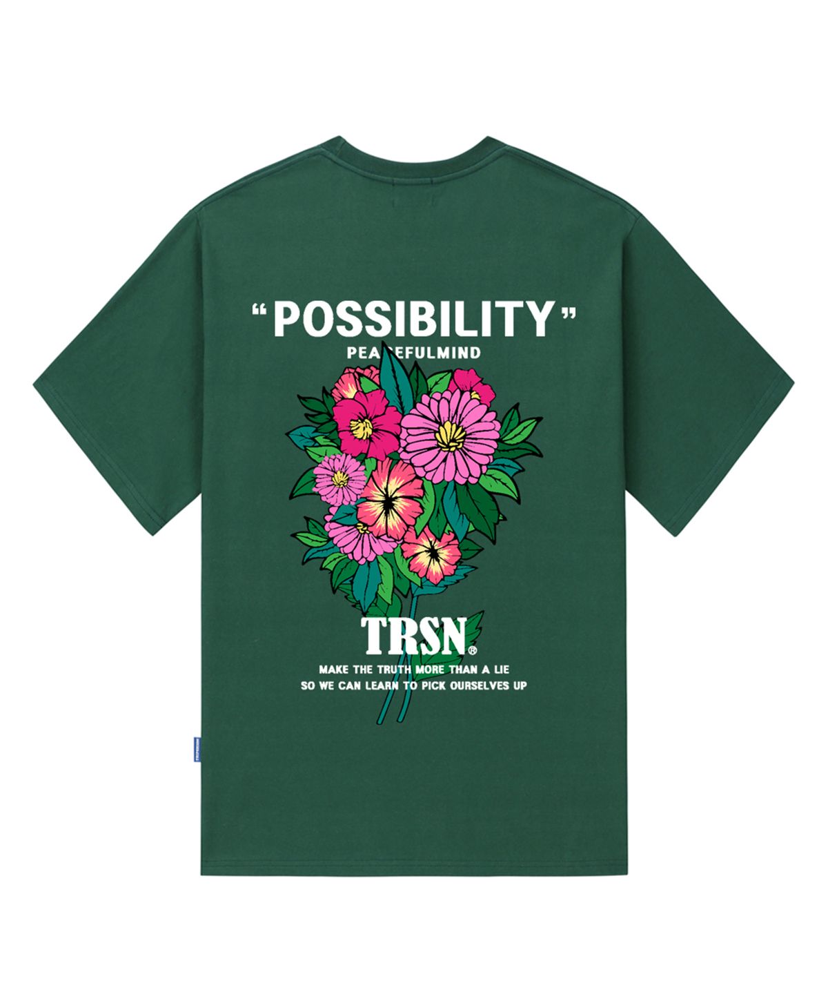 트립션(TRIPSHION) POSSIBILITY FLOWER 티셔츠 - 그린