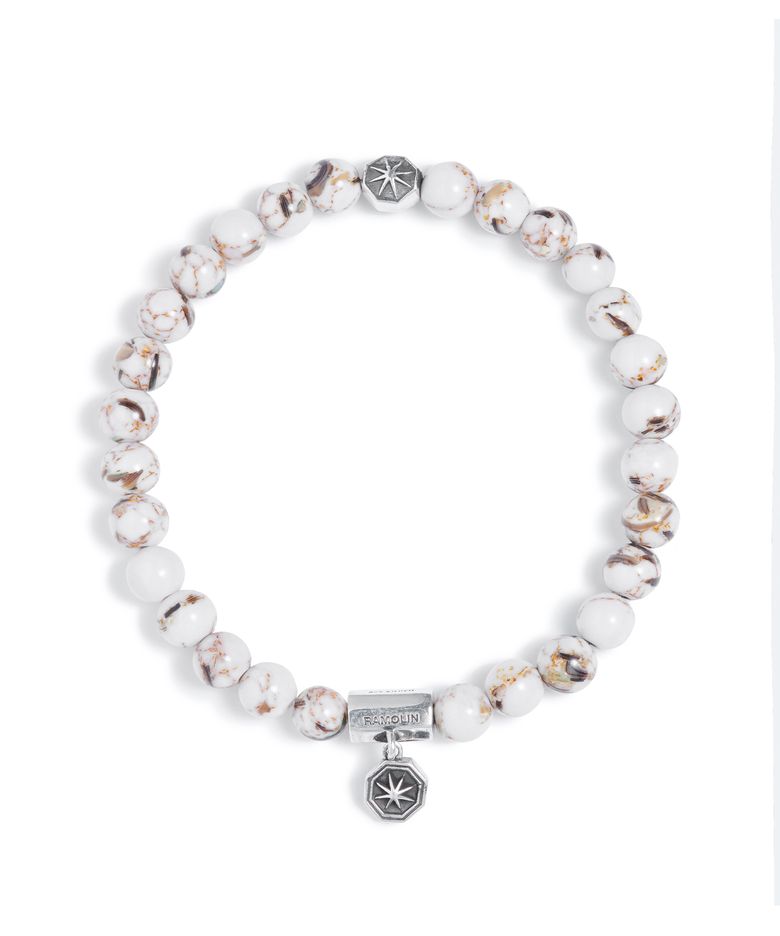 Shell Bead Silver Bracelet