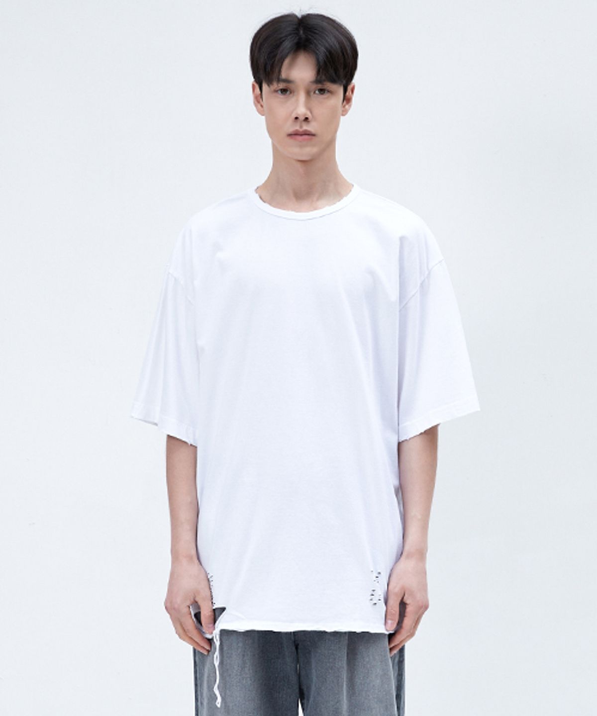 미니멀프로젝트(MINIMALPROJECT) 그런지 반팔티셔츠 (WHITE) MST134