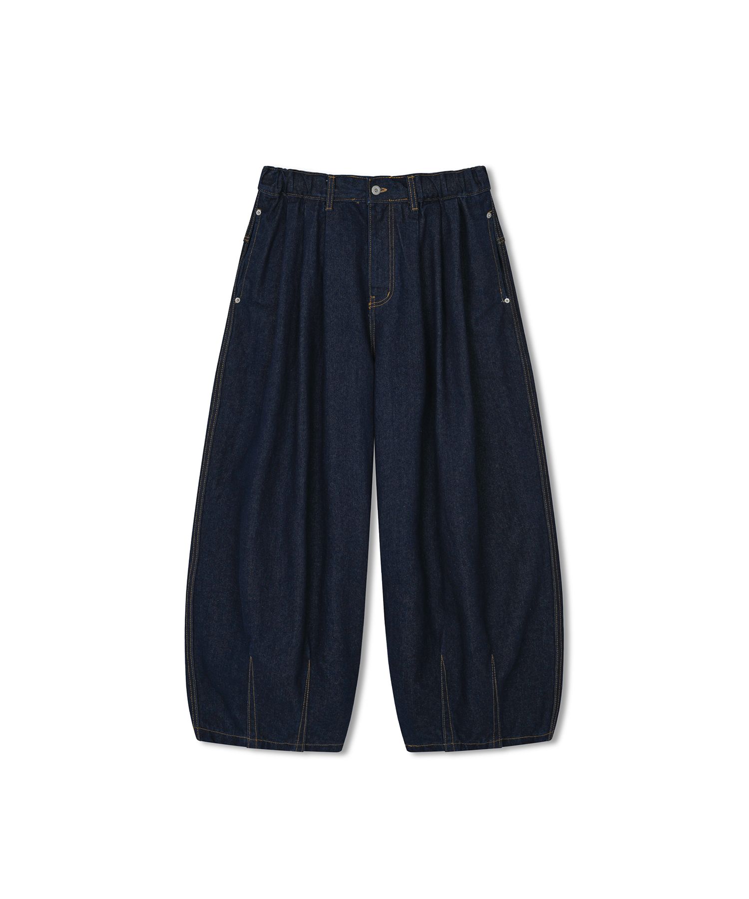 MUSINSA公式 | ANGLAN Rigid Indigo Denim Balloon Pants - Dark Blue