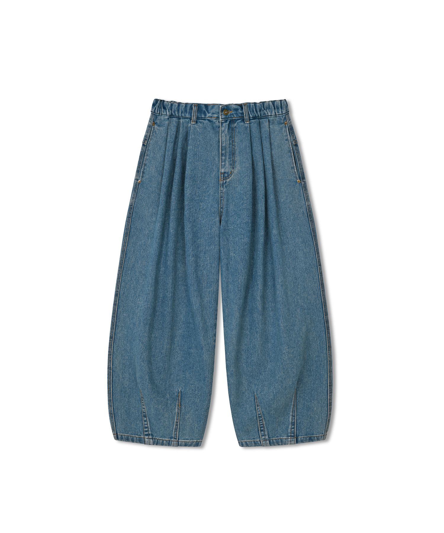 MUSINSA公式 | ANGLAN Stone Vintage Denim Balloon Pants - Light Blue