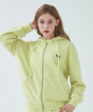 베이직 로고 후드짚업 (네온 옐로)