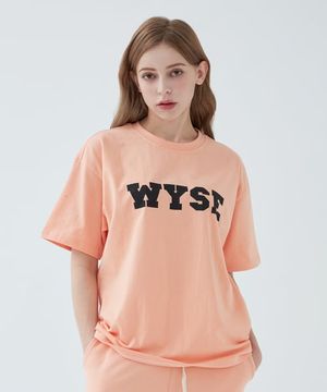 컬리지 로고 티셔츠 (네온 오렌지)