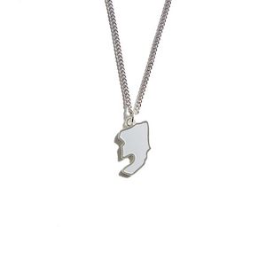 COMMA 지도 로고 목걸이 (그레이/블랙)