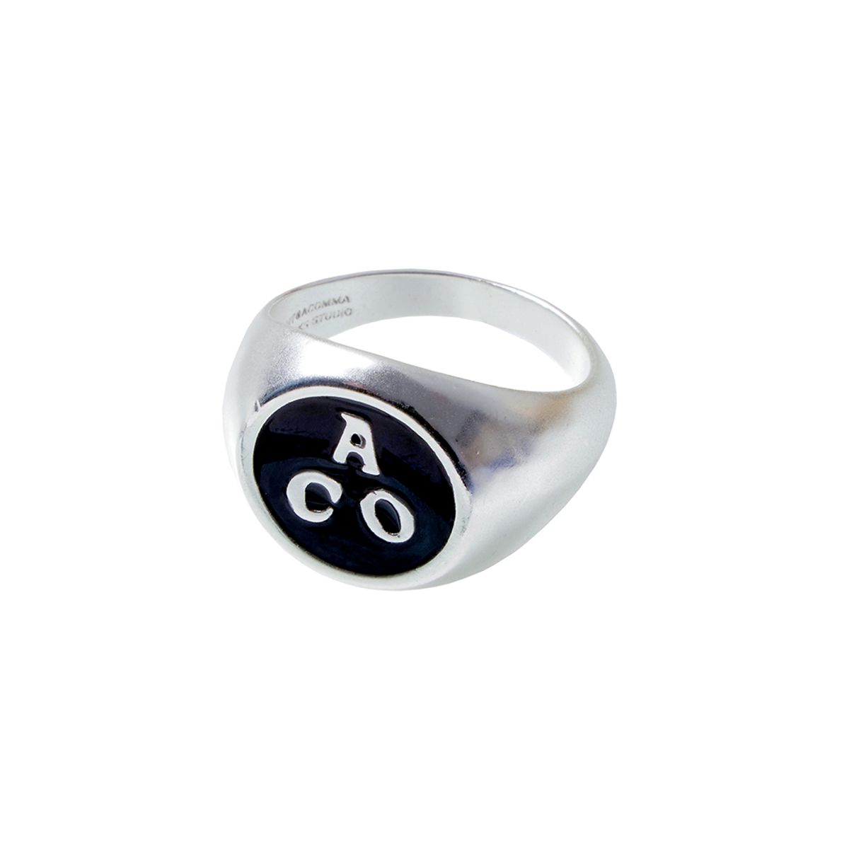 어퍼스트로피 콤마(APOSTROPHE COMMA) ACO 로고 빅 써클 링 (블랙)