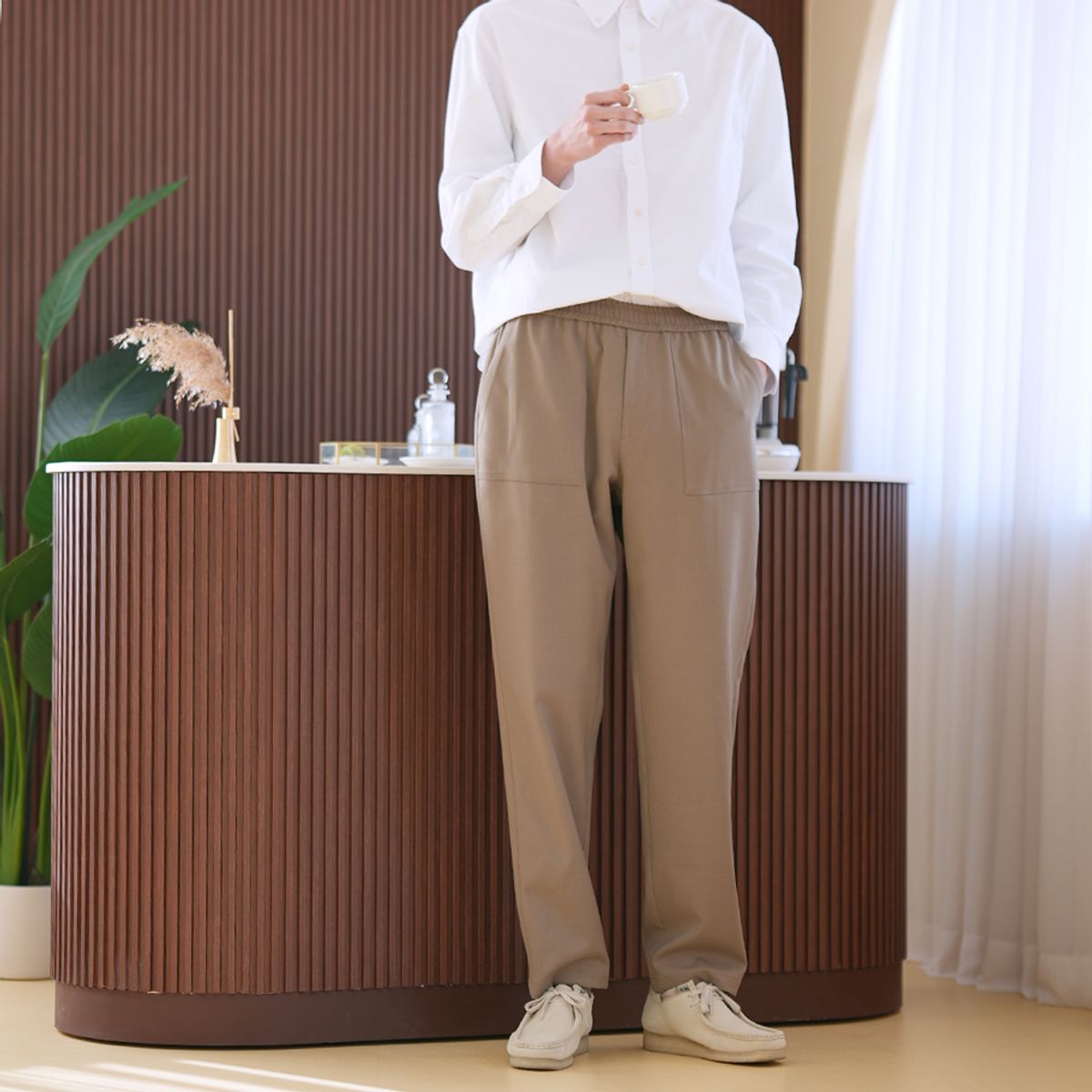 엘에스더블유(LSW) 복세편살 슬랙스 (올리브 베이지)