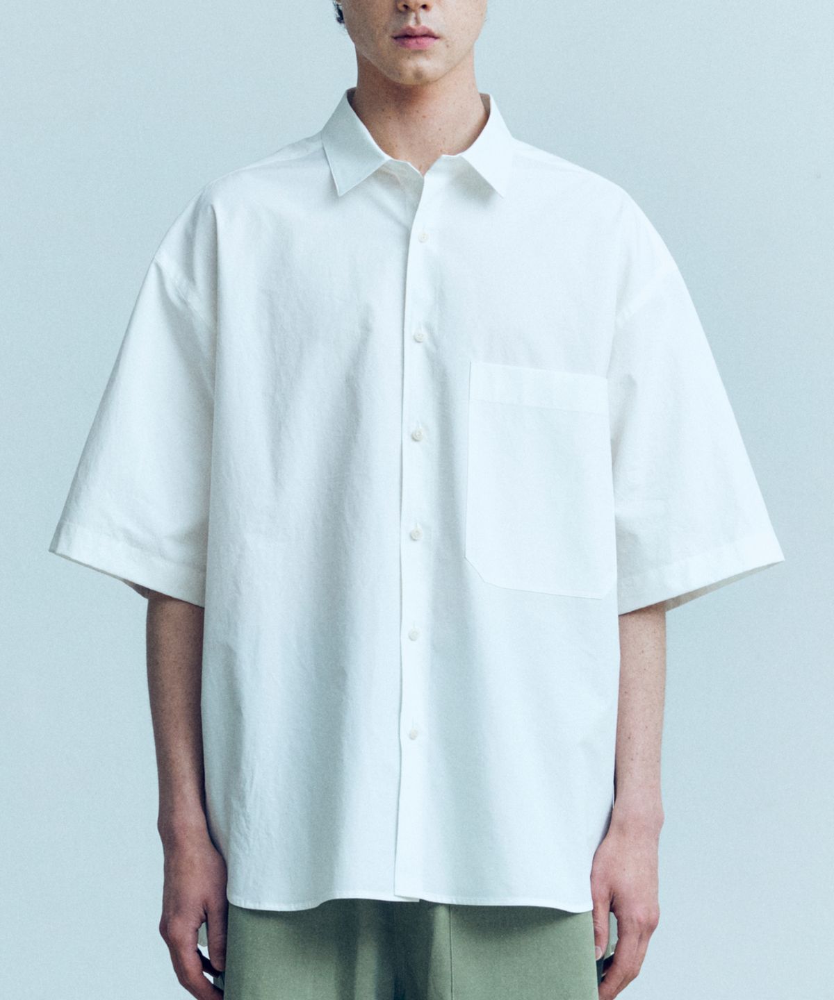 그라운드웨이브(GROUNDWAVE) Short Sleeve  Pocket Shirt (white)