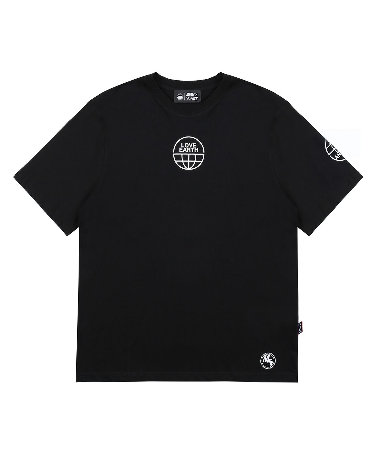 몽키플라워(Monkey Flower) 공용 지구가족 펀치 몽키 반팔티셔츠 / MM1WTS18U  BLACK