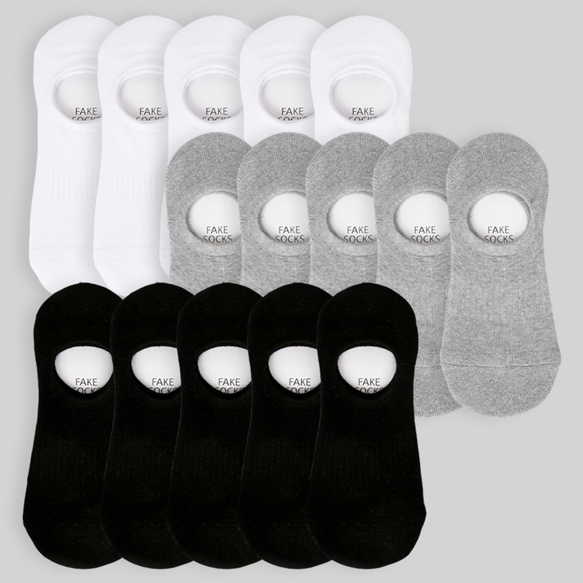 삭스에이(SOCKSA) [10PACK] 스포츠 더블쿠션 156N 무지 페이크 삭스 덧신 양말