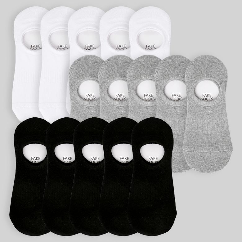 [10PACK] 스포츠 더블쿠션 156N 무지 페이크 삭스 덧신 양말