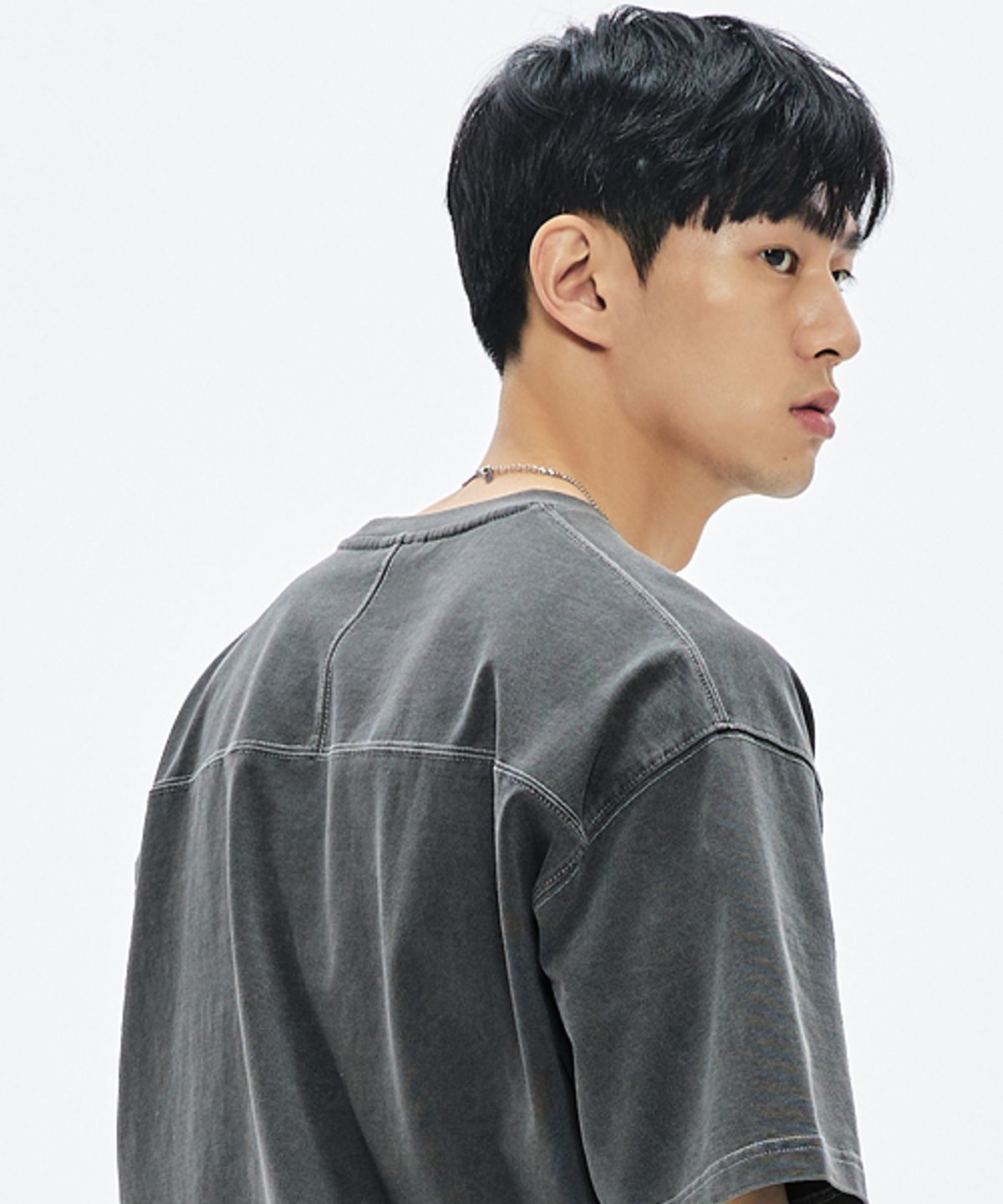 소버먼트(SOVERMENT) 460G 컷 헤비 피그먼트 티셔츠-차콜-