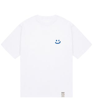 [UNISEX]스몰 드로잉스마일 반팔티_화이트