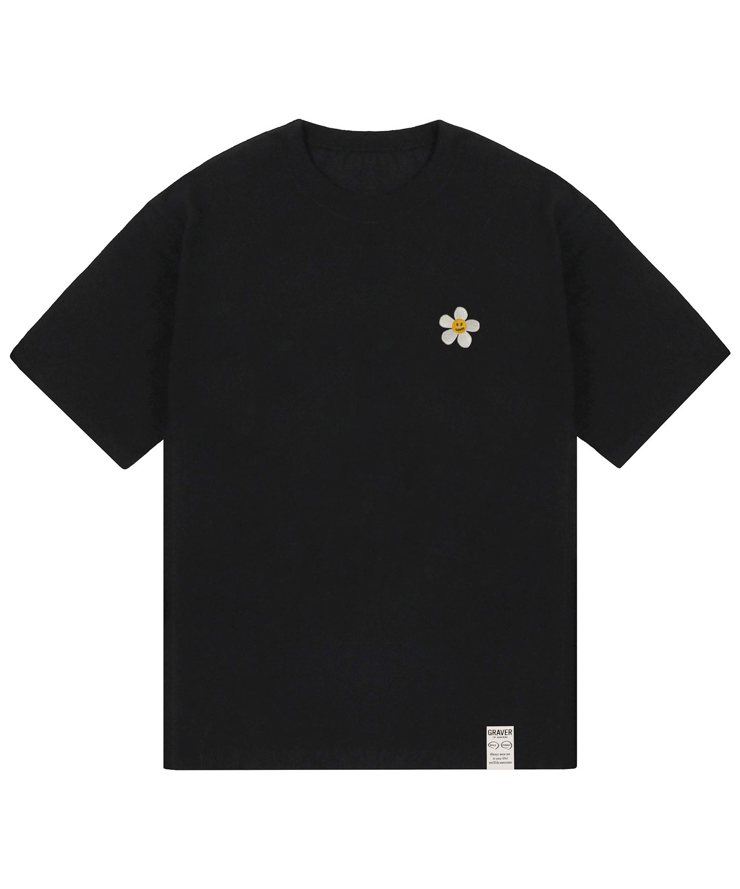 MUSINSA | GRAVER [UNISEX] FLOWER DOT EMBROIDERED WHITE CLIP