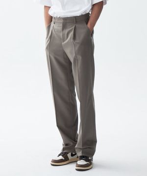 세미와이드 원턱 울 슬랙스 [KHAKISH GREY]